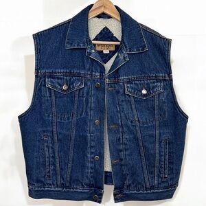 Wrangler Blue Denim Vest Classic Timeless Style